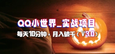 QQ小世界_实战干货，小白月入破千（v3.0版教程）-子潮网